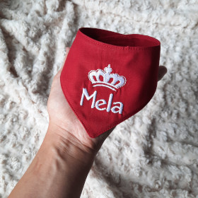 bordowa apaszka dla psa z imieniem mela